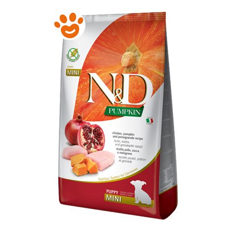 Farmina Dog N&D Pumpkin Puppy Mini Pollo Zucca e Melograno - Sacco 2,5 Kg - Cibo Secco Cani