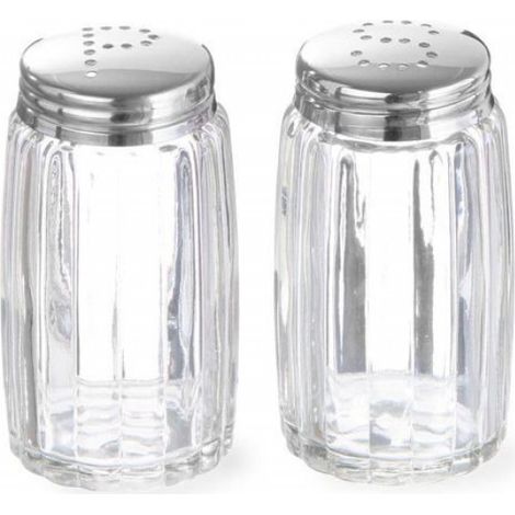 Salière Poivriere - Diametre 40 mm Hauteur 70 mm - Blanc - Bouchons Acier Inoxydable S P - Lot de 2 (1/3)