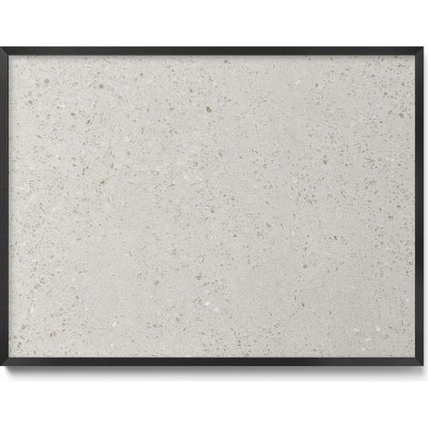 Tableau Magnétique en Métal pour Aimants - Motif Grès clair - Minimaliste - Cadre Noir - 80x60 cm - Tableau Métallique Aimanté