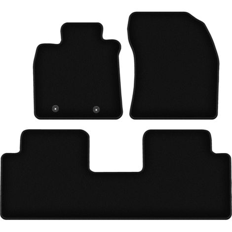 Alfombrillas básicas de terciopelo negro para: Toyota Avensis III T27 familiar, liftback y sedán (2009-2018)