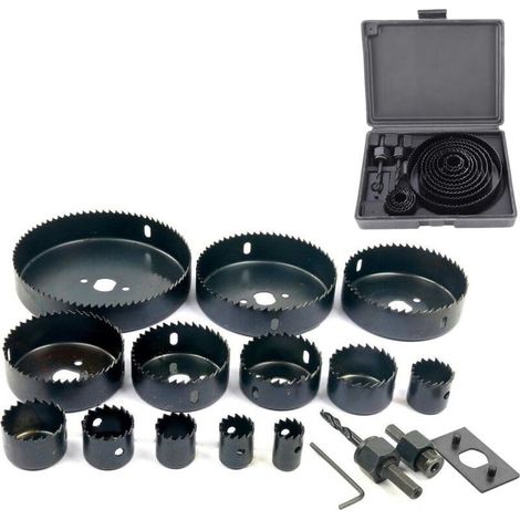 16 Pièces Coffret Scie Cloche Construction De 19-127 Mm Pour Bois Metaux Platre (1/5)