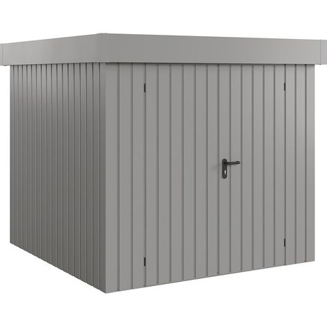 Hörmann Ecostar Metall-Gerätehaus "Euroline Trend" mit Flachdach EFD 5, graualuminium, 214 x 214 cm, 2-flüglige Tür