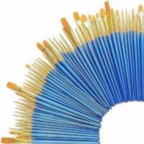 Pinceau d’art, Lot de 50 Peinture Brosse et Pinceau Professionnel pour Peinture Acrylique, à l'Huile, Gouache (50 Pcs) (1/4)