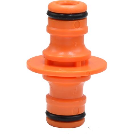 Lntyq 6 Stück Doppel-Rohrverbinder mit Außengewinde, Rohrverschraubungen zum Verbinden von Gartenschläuchen (Orange) (1/5)