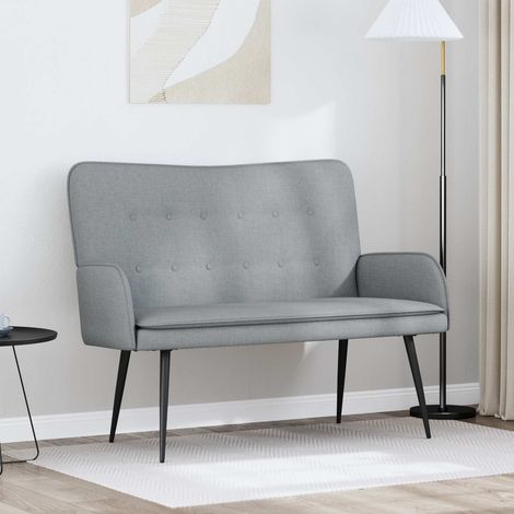 Sofá de 2 Plazas Gris Claro 115 x 61 x 87 cm Tela