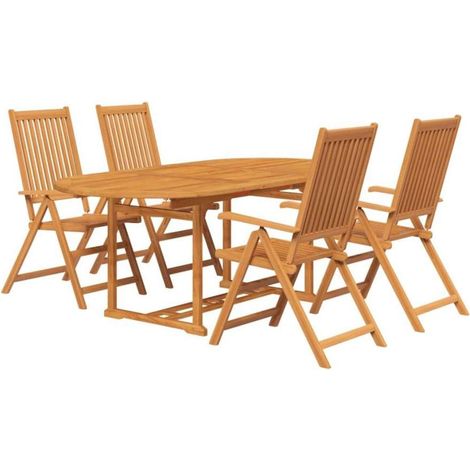 vidaXL Set da Pranzo Giardino in Legno di Acacia - Marrone - 7 Pezzi