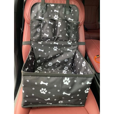 Seggiolino auto di lusso pieghevole per cani, cestino per cani per il sedile posteriore, cestino per auto per cani, nero (1/5)