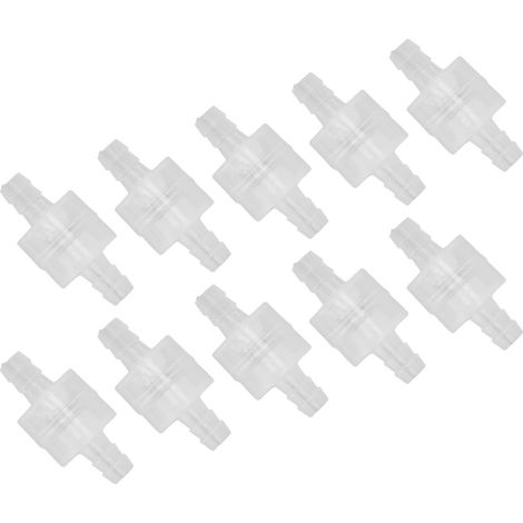 10 Stück transparentes Einweg-Rückschlagventil 8 mm/0,3 Zoll mit Edelstahlfeder, Wasserstopp für Schläuche in der chemischen Industrie (1/5)