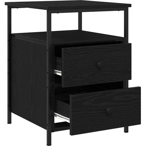 Maison Exclusive - Armadio da Notte 2 pcs Rovere Nero 34 x 35,5 x 50 cm