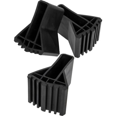 Black Rubber Ladder Feet Caps, 3 Pieces 40x20 (1/5)