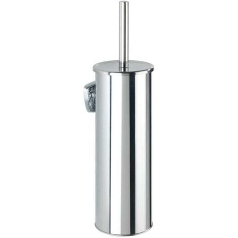 QORVA-WC-Porte brosse Basic inox brillant support brosse WC fermée porte brosse wc murale en acier inoxydable avec brosse WC design haut de gamme et fixations pour montage mural 10 x 37,5 x 10,5 cm (1/4)