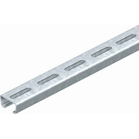 OBO Bettermann Rail profilé perforé, largeur de fente 16,5mm 2000x35x18 Acier galvanisé sendzimir, 1119648 (1/2)