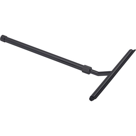 Raclette de douche télescopique noire 37-59 cm – Inox et alliage de zinc – Double lèvre en caoutchouc pour nettoyage sans traces (1/5)