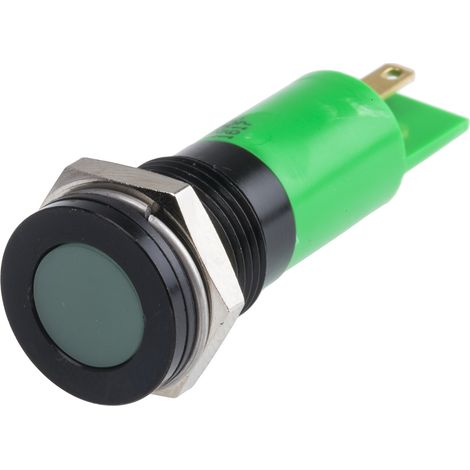 Voyant LED lumineux Vert RS PRO, dia. 14mm, 12V c.c., IP67 ( Prix pour 1 ) (1/2)