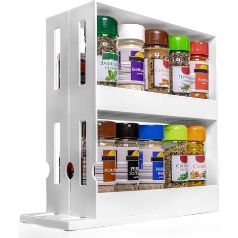 Étagère à épices extensible à double niveau, système de rangement pour la cuisine, étagère à épices