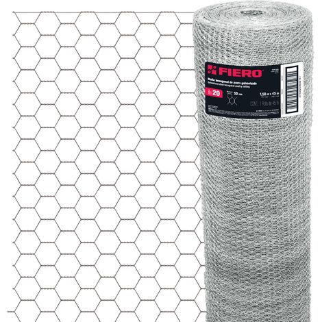 Malla hexagonal acero galvanizado - 1,5 m - 50x50 mm - 45 m