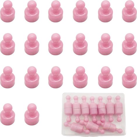 Lot de 20 Mini aimants colorés, puissants aimants en néodyme pour réfrigérateur, Tableau magnétique, punaises pour Bureau et Maison, 12 x 20 mm (Rose) (1/5)