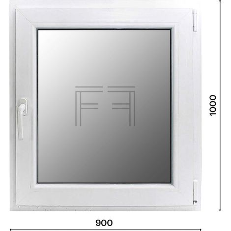 Fintex-finestra in PVC bianco singola anta 900X1000 apertura a destra, doppio vetro, PROFILO A L (1/3)