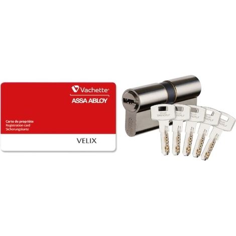 Cylindre de serrure 30x40 double réversible nickelé – 5 clés – Protection antibumping et antiperçage – 28172000 (1/5)