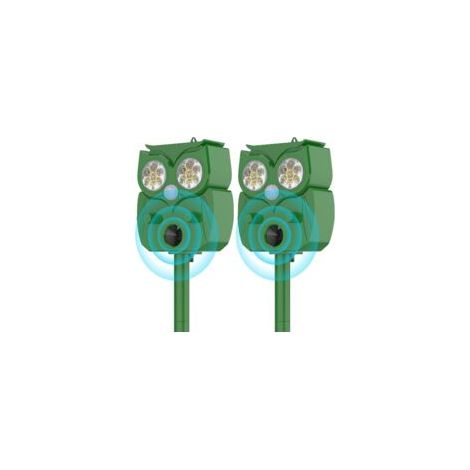 Repulsif Chat Exterieur 2 Pièces, Répulsif Chat Ultrason, Répulsif pour Animaux Solaire,5 Modes Réglables Repousse Les Chats et d'autres Animaux pour Le Jardin (1/5)