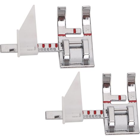 Pied-de-biche Acier Inoxydable Lot de 2 Pieds Presseurs avec Guide Couture Décorative Ourlet Précis Compatible Machine Domestique (1/4)