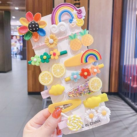 Juego de 14 pinzas para el cabello de bebé niña, accesorios coloridos y adorables Multicolor (1/5)
