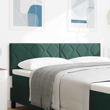 LED Kopfteil Dunkelgrün 144 cm Samt