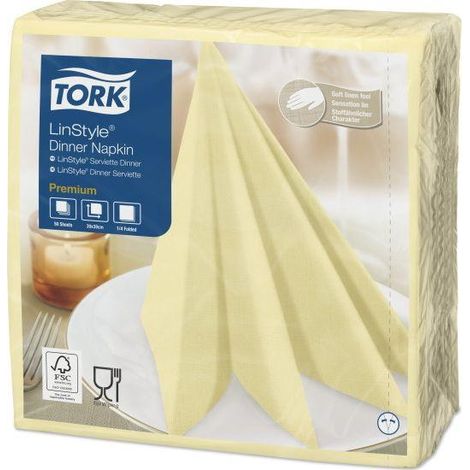Tovaglioli di carta Tork Premium LinStyle cellulosa spesso (1/3)
