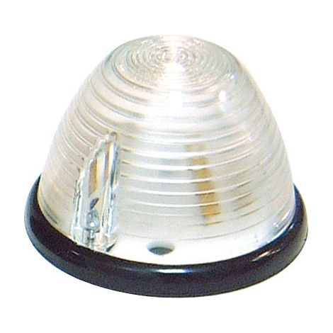 Feu de position 12V – Clignotant rétroviseur blanc – Modèle à poser – Diamètre 76 mm – Hauteur 53 mm – Cabochon vissé – SIM