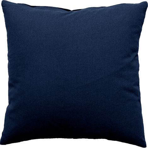 Coussin déhoussable uni en coton Bleu Marine 60x60 cm