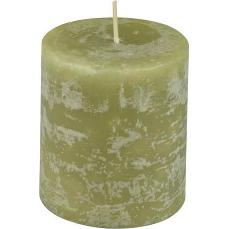 Bougie Pilier Déco "Rustique" 7cm Tilleul (1/3)