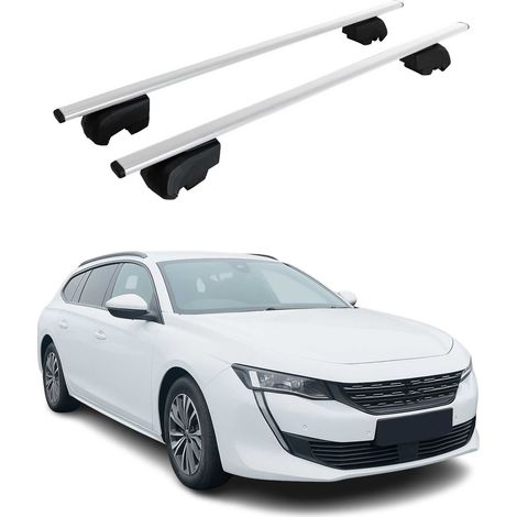 OMAC Barres de toit pour Peugeot 508 II 2018-2025 – City Crash tested – ISO PAS 11154:2006 – Antivol inclus – Charge max 75 kg – 2 barres Argent (1/4)
