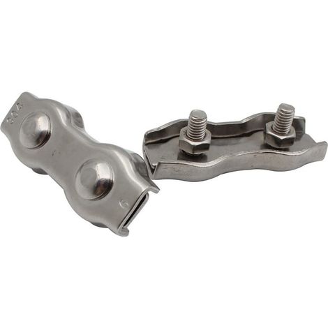 Lot de 10 pinces M4 en acier inoxydable 304 pour câble métallique. (1/5)