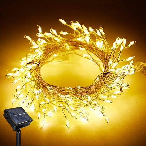 guirlandes lumineuses solaires d'extérieur 300 LED étanches 8 modes d'éclairage pétards balcon cour jardin 9 m (1/5)