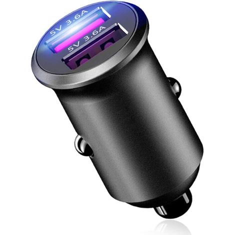 Chargeur Allume Cigare USB [Dual QC3.0 Port] 36W/7.2A [Tout Métal] Allume Cigare USB Mini Chargeur Voiture USB Charge Rapide Compatible avec iPhone 13/12/11/XR/X/8, Galaxy S20/S10/S9, Huawe (1/5)