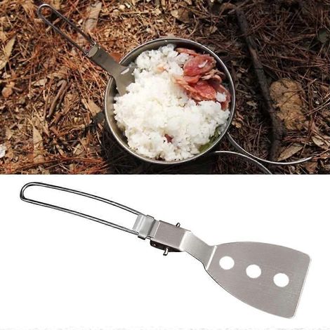 Pelle à barbecue pliable en acier inoxydable, ustensile de cuisine extérieure (1/4)