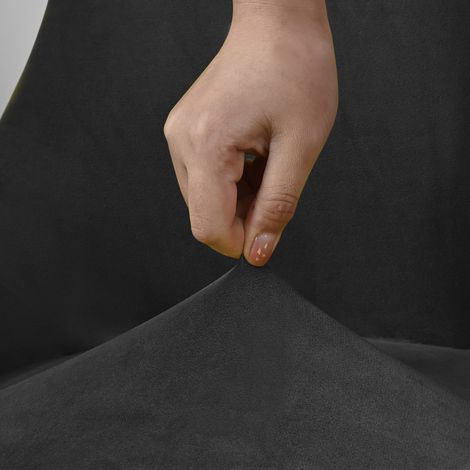 Stuhlbezug aus Samt, abnehmbar und waschbar, weich und schützend für Esszimmerstühle, schwarz.