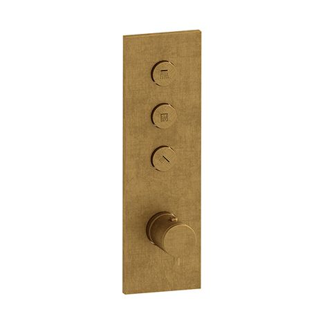 Façade Thermo Twist thermostatique 3 sorties Or Brossé - CRISTINA ONDYNA XT61396P