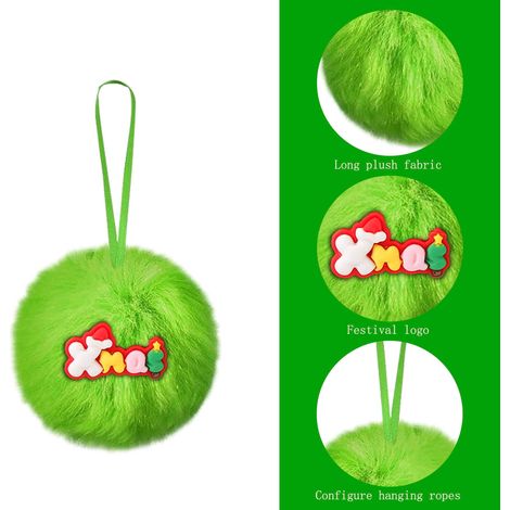 Boule De Décoration De Noël - Boule Fausse Fourrure Avec Ruban - Pour Arbre De Noël Fenêtre Table Et Affichage Festif - Lot De 1 (1/5)