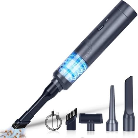 Mini Aspirateur a Main Voiture Puissant Sans Fil 9000Pa 90W 1 Vitesse, Noir (1/5)