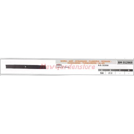 Lame pour tondeuse NOMA 40" plate 012969
