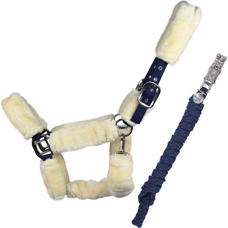 EQuest Halfter Comfort für Pferde mit Führstrick, navy - M / Cob / Vollblut (1/2)