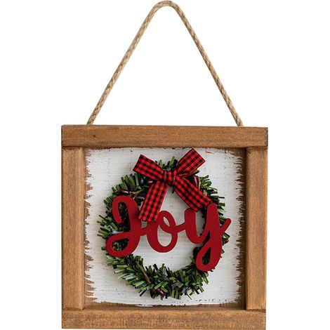 Panneau En Bois - Décoration Porte Noël - Plaque Porte Lettres - Intérieur Extérieur - 1 Pièce (1/2)