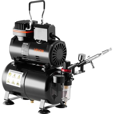Kit aérographe professionnel avec compresseur silencieux 1/6 HP et 3 buses pour peinture acrylique,décoration de gâteaux et art des ongles (1/5)