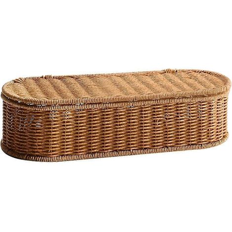 Panier de rangement bohème en rotin synthétique - Boîte de rangement tressée, porte-couverts anti-poussière, grand panier de rangement pour la cuisine (1/5)