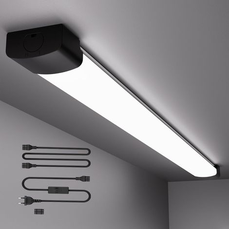 Antenlicht-Lot de 3 Réglette LED étanche Noir 120cm 36W 5000K,IP65,Éco 70%,PC,Tube LED pour Garage Atelier Entrepôt Couloir [Classe E]