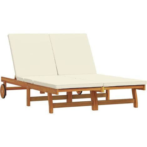 Tumbona Marrón 125 x 200 x 84 cm Madera de Acacia Sólida vidaXL (1/5)