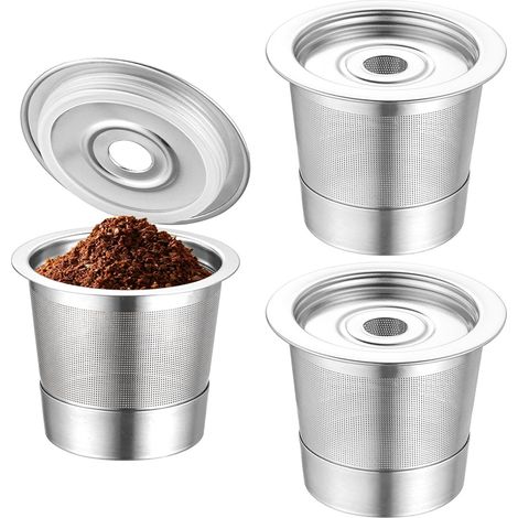 Wiederverwendbare Kaffeekapselfilter für Keurig 1.0 Einzelportions-Kaffeemaschinen, universelle, nachfüllbare und wiederverwendbare Filter, 3er-Pack.