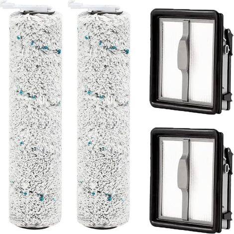 Accessoires pour aspirateur Bissell CrossWave X7 Pet Pro 2955N, 3479N Multi-Surface All in One, 2 filtres de rechange et 2 rouleaux de brosse multi-surfaces