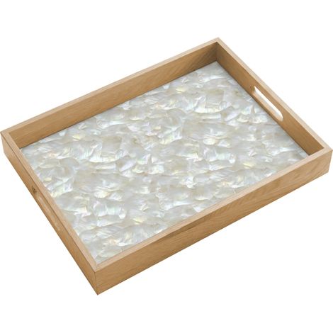 BANDEJA Perla brillo - Blanco - Concha 40x30 cm